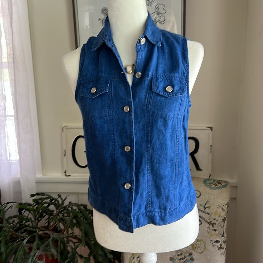 J. McLaughlin 100% linen sleeveless top